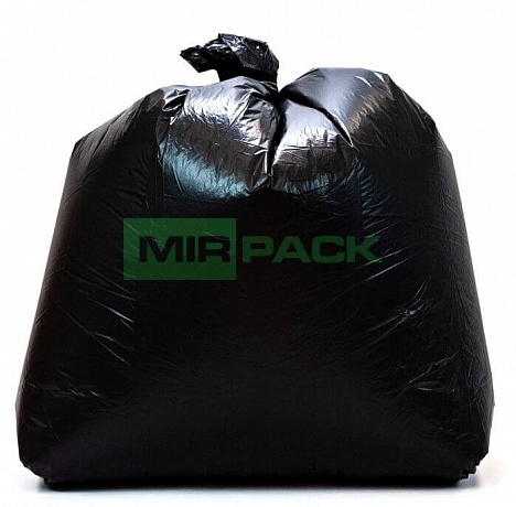 Мешки для мусора 360 литров, 40 мкм, в пачках ПВД, черные, пласт - Вид 1
